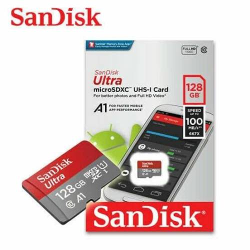 Sandisk Micro SD Ultra 128 GB for Action Camera, Smartphone, Drone,dll