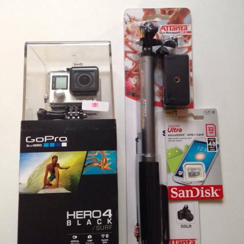 GoPro HERO4 Black Edition Camera + Monopod + Memory 32 GB [] Xiaomi YI