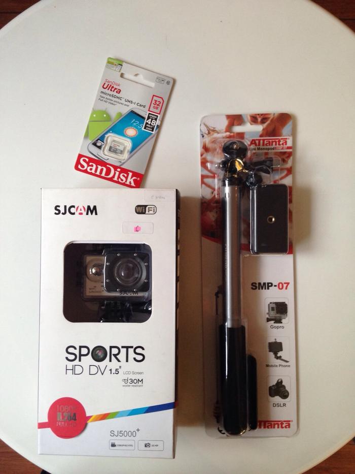 Kamera SJ CAM SJ5000+ with Monopod/ Tongsis Anti Karat & Memory 32 GB