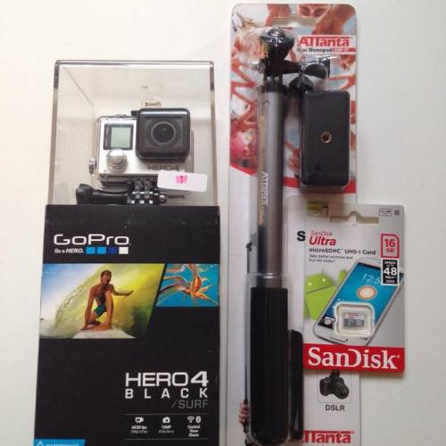 GoPro HERO4 Black Edition Camera + Monopod + Memory 16 GB [] Xiaomi YI