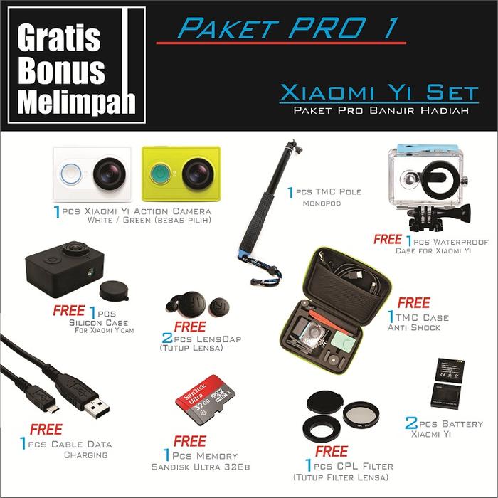 Promo Paket (Pro 1) Kamera Xiaomi Yi Basic    Gopro SJ CAM Bpro