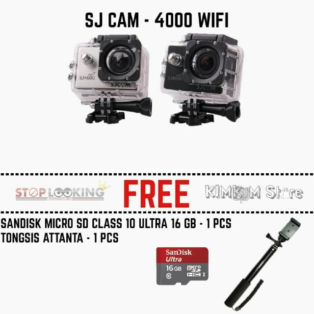 Kamera SJ4000 Wifi + Monopod + MMC 16 GB  GoPro  Xiaomi YI SJ CAM