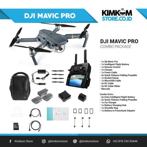 Drone DJI Mavic Pro Combo (Total 3 Battery) - Garansi 1 Tahun