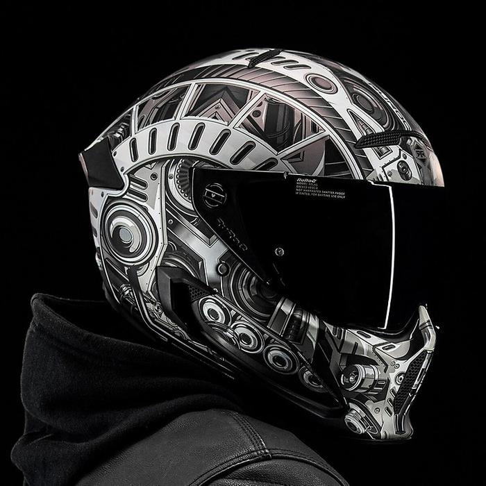 Ruroc Atlas 2.0 Mech Carbon Helmet, Helm Motor