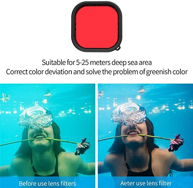 Red & Pink Filter Lens for GoPro HERO 9 Waterproof Case (Telesin) - Image 2