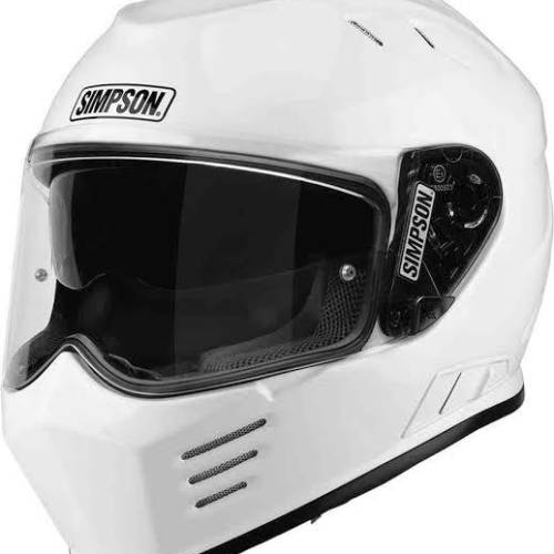 Helm Simpson Venom White UK - Motorcycle helmet