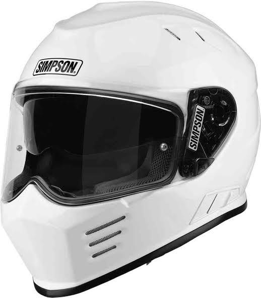 Helm Simpson Venom White UK - Motorcycle helmet