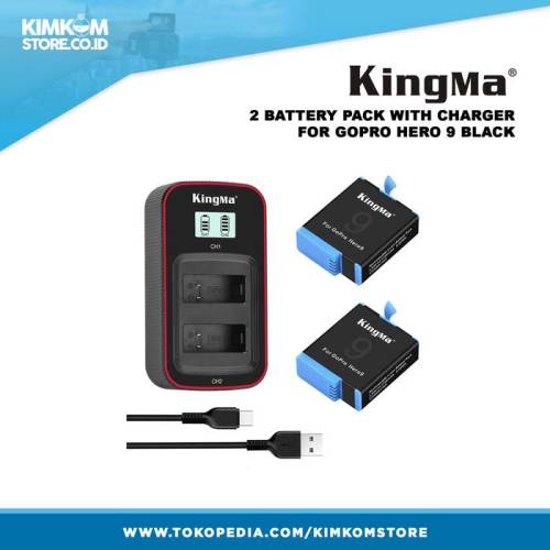Battery Pack 2 in 1 for GoPro HERO 9 Black Camera (Kingma Brand)