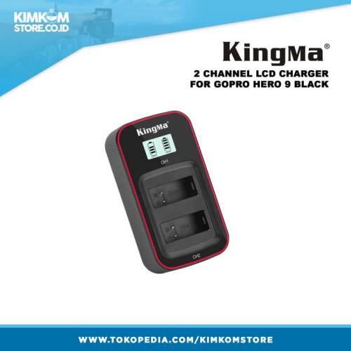 Indicator Dual Battery Charger for GoPro HERO 9 (Kingma Brand) Baterai