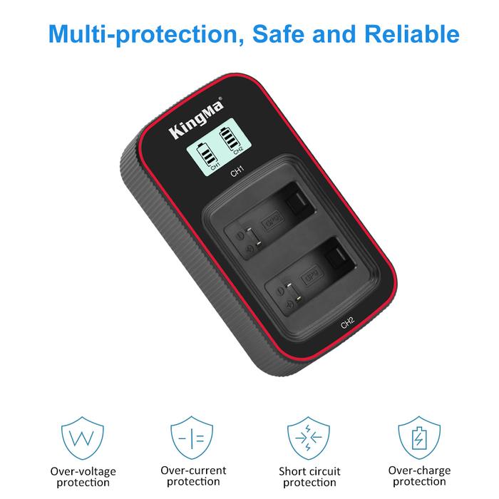 Indicator Dual Battery Charger for GoPro HERO 9 (Kingma Brand) Baterai - Image 2