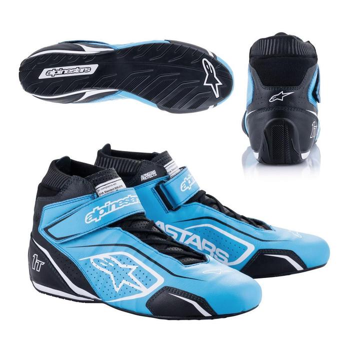 Alpinestars Tech-1 T V3 Boot Cyan Blue Black White - Image 2