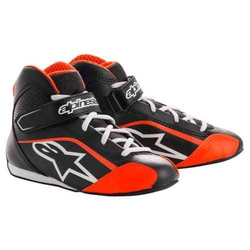 Alpinestars Tech-1 K S Kart Boot Black White Orange Fluo